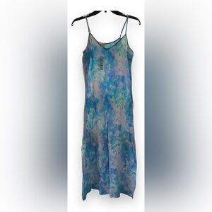 Blue Tie-Dye Sleeveless‎ Dress